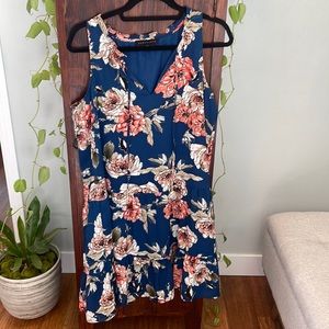 Sanctuary teal/coral dress, size Small